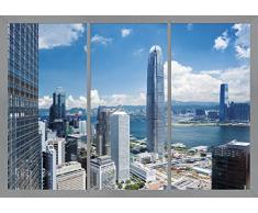 AG Design - Photo Wall Mural - Carta - Finestra in Città - Foto Sfondo - Poster Gigante con Parete - 360 x 254 cm - 4 Parti - FTS 1318