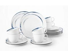 Seltmann Weiden Servizio da tÃ¨ 18 Pezzi, per Un Massimo di 6 Persone, Serie Paso, Include 6 Piatti da Colazione, piattini, Colore: Bianco, 0.14 Litri, Porcellana Dura