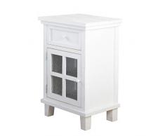 BANAK IMPORTA Fiord - Tavolino Porta a Rete, in Legno, 40 x 30 x 60 cm, Colore: Bianco Neve