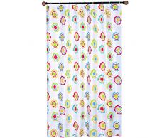 MSV 140123 Doccia colorato di plastica Tenda Poliestere, 180 x 200 x 0,1 cm - Include 12 Anelli per Asta