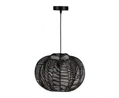 lum & Co lampada a sospensione A Forma di Fiore di Rattan, Nero