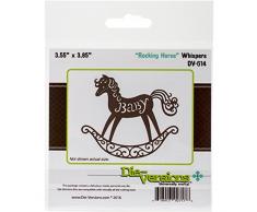 Die-Versions Die Versioni sussurri Die Cavallo a Dondolo, 3.55-inch X 3.85-inch, in Acrilico, Multicolore