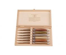 Laguiole - Set di 6 coltelli da bistecca, colori chiari