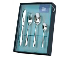 Arcos Serie Berlin - Pacco Regalo Set di Posateria 24 Pezzi (6 Coltelli + 12 Cucchiaio + 6 Forchetta) - Monoblocco Unipezzo Colore Argento