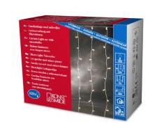 Konstsmide 3705-003 / Tenda di luci Microlight / 320 lampade Trasparenti / 24V trasformatore da Esterno/Cavo Trasparente