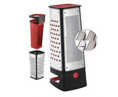 Silit 2141302759 - Grattugia quadrata con contenitore di raccolta, in acciaio INOX 18/10, plastica lavabile in lavastoviglie