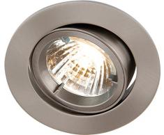 Knightsbridge IP20 230V/12V GU10/MR16 Incasso Inclinabile Twist and Lock Alluminio Faretto RD2CBR Finitura cromata spazzolata.
