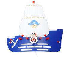 Nave pirata parete in legno chiaro vivaio Elobra bambini Lampada da parete Lampada, blu scuro 125.793