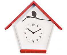 NEXTIME Cuckey Orologio da Parete, Colore: Rosso