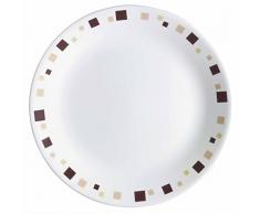 CORELLE Geometrico Piatto Piano, Vetro, Brown, 26 x 26 x 2.4 cm