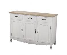 Vacchetti Giuseppe 8018870000 Mobile Country Base, 3 Ante e 3 Cassetti, Legno, Bianco, 131x52x94 cm
