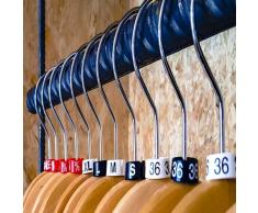 Plastica Tecnica Vlotho â La grandezza Originale trovatore: Modello SizeAMatic in Bianco per la marcatura delle Taglie su gruccia, Dimensione a Scelta, 25 Pezzi per Ogni Dimensione