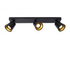 Lucide 09928/15/30 Faretto a soffitto, Alluminio, 15 W, Nero, Oro Opaco/Ottone