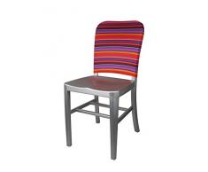 Thebodyb Multicolor Stripes Copri Schienale Sedia, Tessuto, Scarlatto