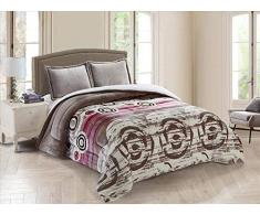 ForenTex - Coperta Reversibile Morbida al Tatto, Calda in Microfibra di Pile, per Divano Letto X-3092 Grigio