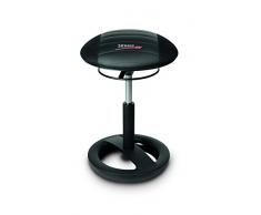 Topstar Sitness Racer Bob - Sgabello Girevole in Tessuto, Pelle Sintetica, Nero-Nero, 38.5 x 38.5 x 57.0 cm