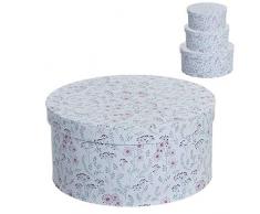 Dcasa Set di 3 scatole Rotonde con Bottone, per Decorazioni Festive e Articoli per la casa, Unisex, per Adulti, Colore: Unico