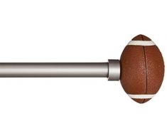 AmazonBasics - Bastone per tende, 1,6 cm, con elementi decorativi a forma di pallone da football, 122 cm