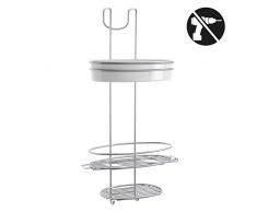 Metaltex serie Orbit - Mensola 3 piani per doccia con gancio - (403712)