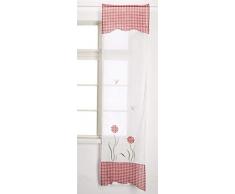 Home Collection TCMAN111/240 Tendina Coppia Margherita, Poliestere, Bordeaux, 60x240 cm, 2 UnitÃ