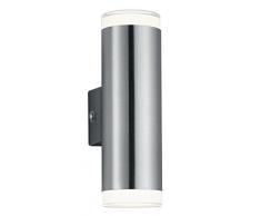 Reality Leuchten esterno della lampada da parete, metallo, integrato, 4Â W, Nichel Opaco, 8Â x 5.2Â x 16.6Â cm