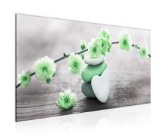 Quadro Fiori di Feng Shui 100 x 40 cm - XXL Immagini Murale Stampa su Tela Decorazione da Parete Pronte per lapplicazione - 500112b