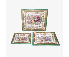 Better & Best Cen-P Set di 3 posacenere per Frutta, Dimensioni 16 x 18 x 3 cm, 12 x 15 x 3 cm, 10 x 12 x 2,5 cm, Materiale: Ceramica, Nero, Taglia Unica