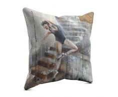 Picanova - Cuscino Decorativo in Raso, Multicolore, 40 x 40 cm