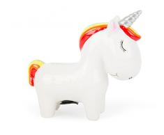 Michel Toys 10752 Salvadanaio Unicorno, Ceramica, Multicolore, 12 x 4.5 x 11 cm