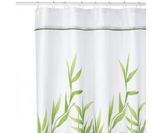 InterDesign Anzu Tenda da Doccia, Tenda per Vasca da Bagno 180,0 cm x 200,0 cm, Tenda in Poliestere Lavabile con Motivo Floreale, Poliestere Verde