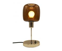 SP Light and Design Diva Shirley Vetro B, Struttura Metallizzata Oro Lampada da Tavolo 4 W, Ambra