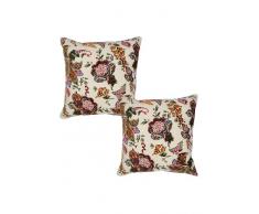 RAJRANG Indiano Cuscino Cotone con Stampa Lavoro Dimensione 17 x 17 Pollici Coppia di 2 pc