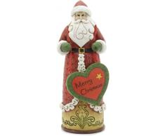 Festive Productions - Babbo Natale con Targa a Forma di Cuore Merry Christmas, 24,8 cm