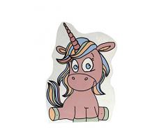 Weigand & Wiederschein Kmewg-1 - Appendiabiti da Parete in Legno, Motivo Unicorno, 47 x 33,3 x 1,6 cm, Colore: Marrone/Bianco