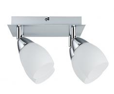 Paulmann 66684Â Spotlight Wolballed Max 4 x W Gu10Â Cromato Opaco/Opal 230Â V Metallo/Vetro 666.84Â Plafoniera Lampada Soffitto Led Lampada Faretto da Soffitto