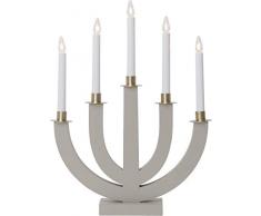 Star - Candelabro da finestra in legno, colore: Bianco/Oro