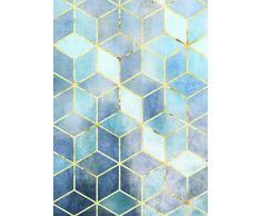 Komar - Quadro da Parete, Motivo: Mosaico Azzuro, per Soggiorno, Camera da Letto, Decorazione, Stampa Artistica, Disponibile in 3 Misure, Blu, Giallo, P092B-50x70