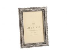 H&H Portafoto Zinco Brunito Cm10X15 Arredo E Decorazioni Casa, Grigio, 10x15 cm