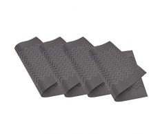 Venilia Set Grey Tessuto Waves Grigio, Tavola, Vinile, Tovaglietta per Sala da Pranzo, 4 Pezzi, 30 x 450 cm, 59013, 30 x 45 cm