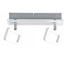 Paulmann 66639 Spotlight Frame 2 x W Bianco Opaco/Cromo 230 V Metallo 666.39 Plafoniera Lampada Soffitto Led Lampada Faretto da Soffitto