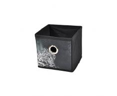 Douceur d interno Cestino portaoggetti con motivi poliestere 12 x 12 x 12 cm nero