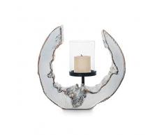 EUROCINSA RIF. 18149 Portacandele Tronco in Polisina, Bianco Opaco, 23 x 10 x 22 cm