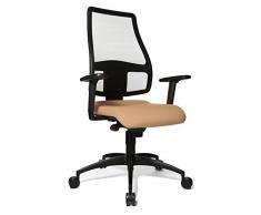 Topstar - Sedia da ufficio con braccioli ad altezza regolabile, Marrone (braun)