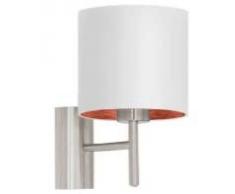Eglo Pasteri - Lampada da parete in acciaio, 60 W, nichel opaco