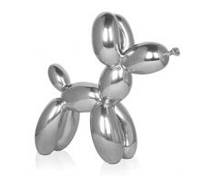 World Art TW60408 Scultura in Resina Cane Palloncino Grande, Resina, 62x64x23 Cm