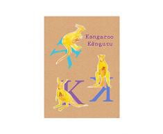 Komar Quadro da Parete ABC Animal K Poster Immagine Soggiorno Camera da Letto Decorazione Stampa Stampa Senza Cornice Disponibile in Tre Misure, Multicolore, P036K-40x50