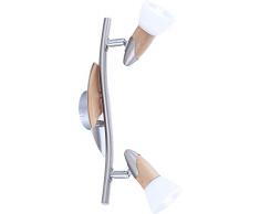 Lampada SPOT NICHEL SATINATO LEGNO VETRO SATINATO 2X40W E14 R50 230V Art. 5441-2