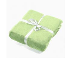 Homemaison Plaid Morbido e Resistente, Poliestere, Verde Chiaro, 200Â x 140Â cm
