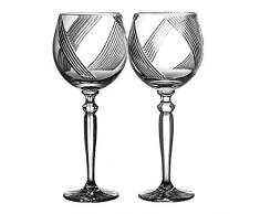 Crystaljulia 10691 - Set di 2 bicchieri da vino in cristallo al piombo, 350 ml