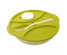 Life Plastic - Insalatiera con Coperchio e Posate 22x22x5 cm Blu